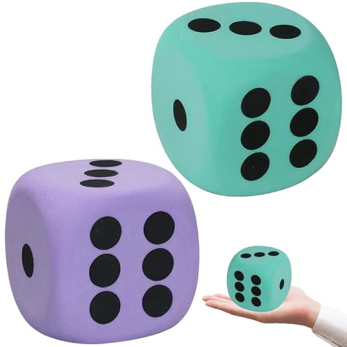 2pcs Large Dice Set, 8cm Rounded Corners Large Foam Dice, With Numerical Dots Giant Foam Dice, Cube Fidget Toy, Suitable for Themed Party Games and Enhancing Intelligence