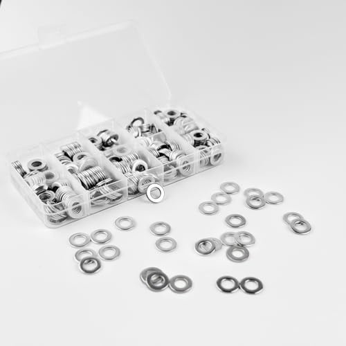 REGIS Rondelle M6 x 12, 204 pezzi, rondelle in acciaio inox A2-304 V2A, magnetiche, dischi in metallo per viti e dadi
