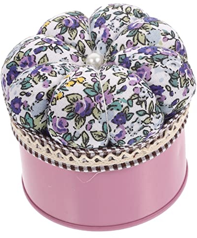 DIYEAH Coussin à Épingles Boîte de Rangement en Tissu et Fer pour Aiguilles à Quilter Droites, Outil de Couture Créatif et Pastoral, pour Projets DIY et Voyage