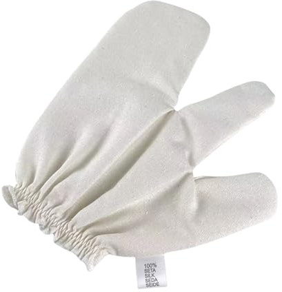 Guantes de Baño - Guante de Ducha de Seda,Mitón Exfoliante de Masaje para Hombres y Mujeres Higiene Cara Espalda Viaje