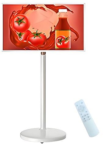 GIZMIT Tablet TV Portatile, Smart TV Portatile 4K UHD da 32 Pollici con Supporto su Ruote, Monitor Touchscreen FHD Incell Rotante, Touchscreen Wireless, Webcam da 1200 MP D-4+64G