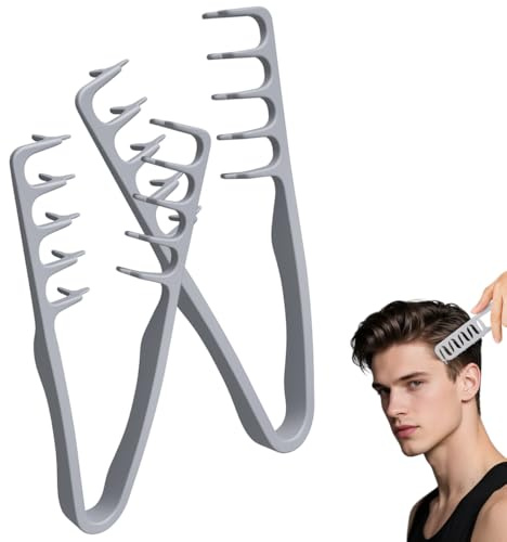 VRYNDH 2PCS Pettine volumizzante capelli,pettine texture,pettine con denti larghi per dare più volume e morbidezza, definisce e districa senza sforzo