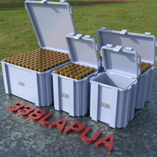 Filamelt Munitionsbox/Ammo Box .338 Lapua Magnum – Patronenbox ‘Klappdeckel’ – 20/25 / 50/100 Runden 20er