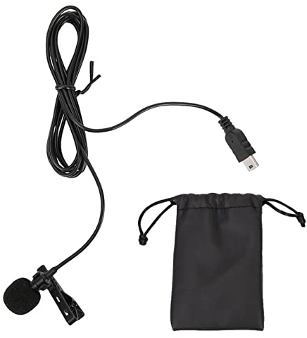 Mini USB Stereo extern mikrofon Professionell mikrofon med klämma för Hero 3 3+ 4 kameror Svart plast 150 cm Trådlängd