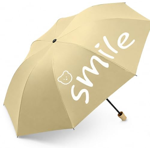 GEEKPC Folding UV Sun Umbrella Black - Compact Lightweight Portable Travel Parasol For Women, UPF 50+ UV Sun Rain Protection, 8 Ribs Windproof, 28 Cm Folded, 280 G, Stylish Black White Windowpane