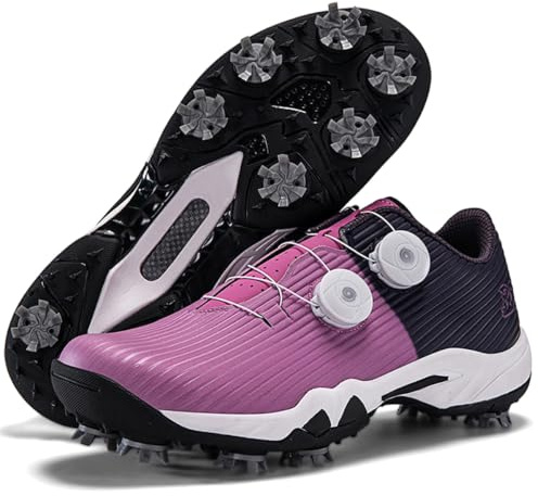 PIzrgm Zapatos de Golf para Mujer con Clavos, Estilo Profesional y Casual, Zapatos de Golf Antideslizantes para Exteriores