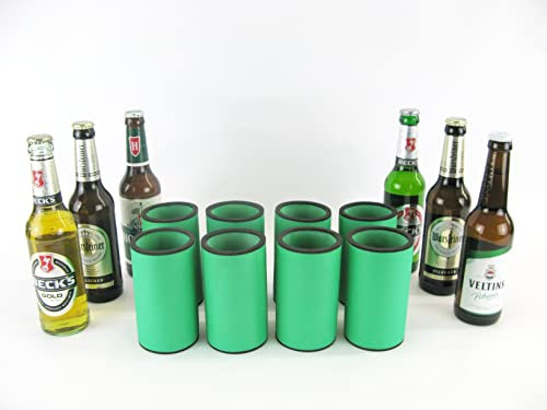 asiahouse24 8 x refrigeratori per bevande verdi – refrigeratore per birra – per bottiglie di birra lunghe 0,33 L in neoprene spesso 5 – 6 mm per un migliore raffreddamento – refrigeratore di qualità