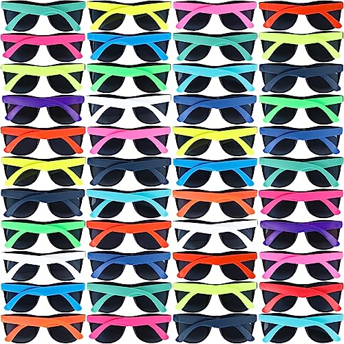 KOMENDANT Bulk Sunglasses 48 Pack 16 Colors Neon Sunglasses with UV Protection for Party Favors,Party Toys, Great Gift，Goody Bag Favors，Beach Pool Birthday Party Supplies for Adults and Kids