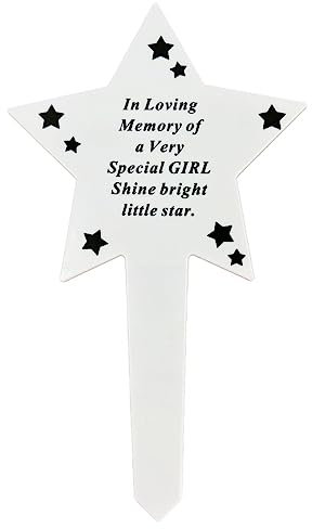 Angraves Shining Star Special Girl Memorial Baby Child Remembrance Verse Grave Ground Stake Plaque