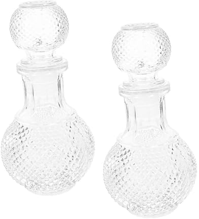 GOOHOCHY 2stücke Transparentes Whiskey-glas Dekorative Dickwandige Glasflasche Praktischer Whisky Karaffe Für Hausbar Multifunktionaler Getränkespender Für Wein Saft Wasser