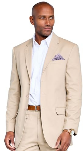 Pegasus Men's Soft-Handle Cotton Blazer Fully Lined Classic Summer Style Sophisticated & Versatile Wardrobe Essential Sand 48
