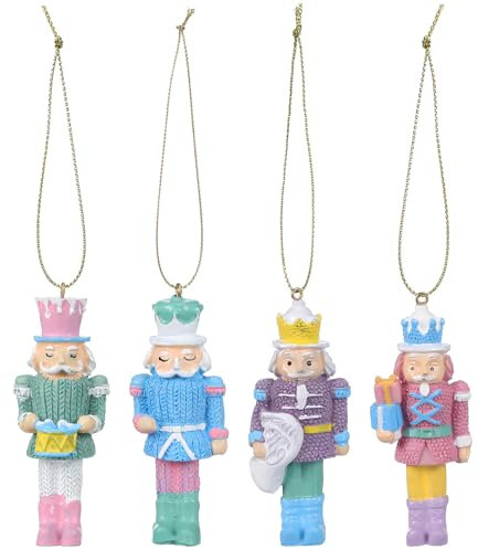 PartyKindom 4pcs Nutcracker Ornaments Nutcracker Figures for Christmas Tree Decorations Festive Decor Traditional Christmas Decor