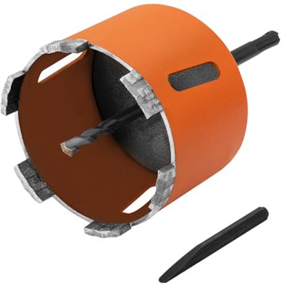 Meccion Diamond Core Drill Bit with Guide Bit and SDS Plus Adapter, Premium Diamond Hole Saw for Concrete Masonry Brick Wall Stone Granite (102mm)