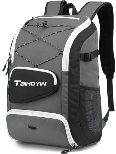 TAIHOYIN Sportrucksack Herren mit Schuhfach, Nassfach und Laptopfach 15,6 Zoll Wasserdicht Gym Schwimmrucksack 30L Reise-Sporttasche für Sport Fitness Strand, Grau