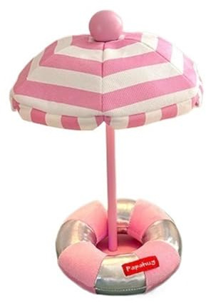 JUNCHENG1008 Table Lamp, Parasol Shaped Table Lamp, Fabric Bedside Lamp, Bedside Lamp, Seaside, Bedroom, Living Room, Rechargeable Night Light Bedside Lamp (Pink)