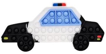Ranzah Pop Fidget Toy Push Pop Bubble Sensory Toy For Kids And Adults Travel Poppet Toy Squishy Toy For Gifts & Parties ADHD Stress & Anxiety Relief Toy Squeeze Toddler Toy (Police Car)