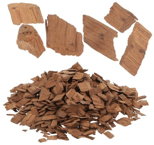 TOBBOMEY Chips di Quercia Francese Tostate Medie per Invecchiamento Vino e Whisky Trucioli Naturali per Migliorare Aroma e Gusto Rosso per Produzione e Affinamento Casalingo