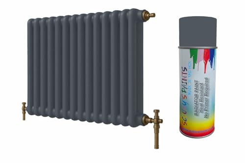 SCOOBYS PAINTS BACK IN THE MIX Premium Radiator Paint – 180 Colours – Heat Resistant Metal Paint for Radiators & Pipes, Quick Dry, Non-Yellowing, Multiple Finishes, Interior Use (Graphite grey)