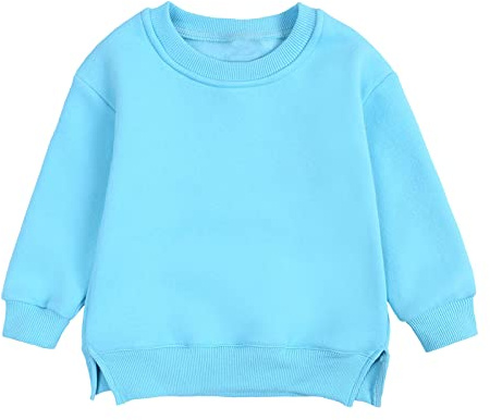 Småbarn, pojkar, pullover, fleece, sweatshirt, solid, plus, baby, färg, topp, rock, toppar, blå, 4-5 år