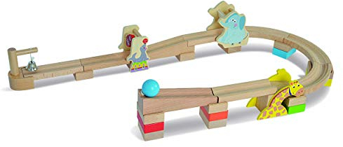 Eichhorn 100002026 Kugelbahn, mit Funktionsschienen, 30-TLG, Buchenholz