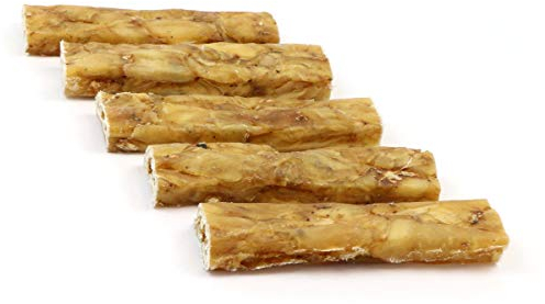 DOGBOSS 100% Natur Kauriegel, Hundeleckerli, gesunder Hundesnack, Rinderhaut mit Pansen, 5 Stück 15 cm