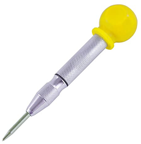 Segomo Tools 5 Inch Precision Diamond Knurled S2 Steel (58-60) Automatic Center Punch | Punch Tool | Spring Loaded Center Punch | Auto Center Punch | Wood, Plastic, Glass, Metal Punch - ACP01