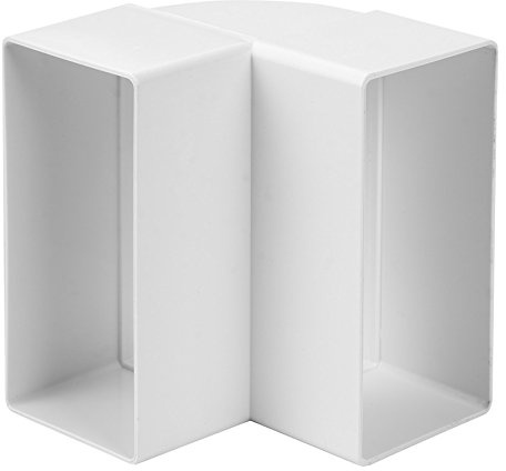 Raccordo a gomito verticale a 90 gradi, 220 x 55 mm, rettangolare, in plastica