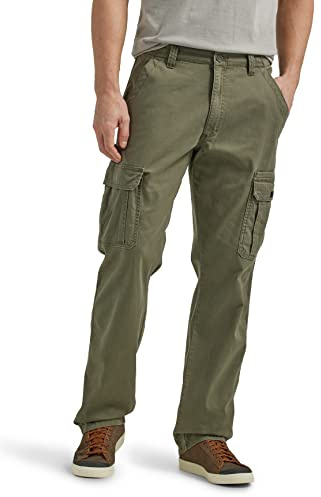 Wrangler Men's Relaxed-Fit Stretch Cargo Pants, Olive Leaf It to Me, 36 W/32 L
