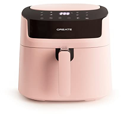 CREATE/FRYER AIR PRO LARGE/Heißluftfritteuse 6.2L Rosa/Mit Timer, Monitor LCD, praktisch, einfache Bedienung, 360º-Luftzirkulationssystem, 1800W