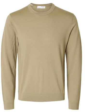 SELETED Homme SLHTRAY LS Knit Merino Crew Neck Noos, Kelp, L