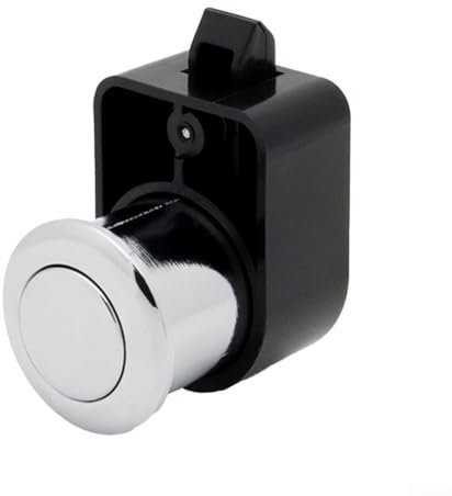 Cierre de botón pulsador – Cierre de botón de aleación de zinc para cajón, repuesto de cerradura de puerta sin llave, cerradura de cajón para muebles (plateado)