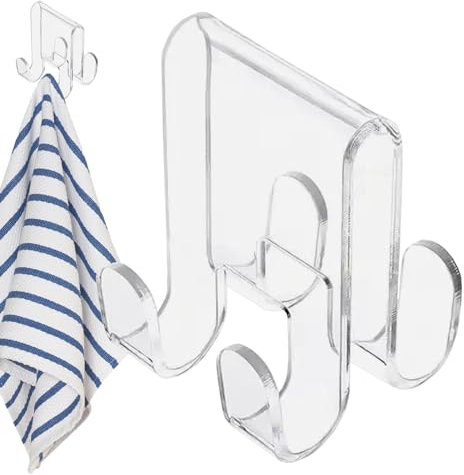 Gancio per porta doccia in acrilico – Gancio per doccia per porte in trasparente | Gancio per asciugamani in acrilico Vista per asciugamani, accappatoi e indumenti