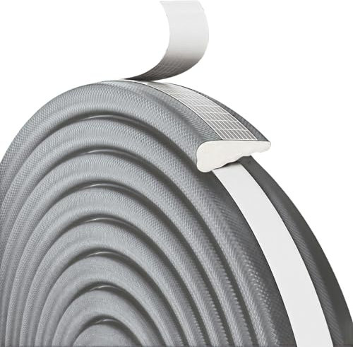 Keilförmig Türdichtung Upgrade Türrahmen Dichtungsband Selbstklebend Tür Dichtung Schäumt Türrahmen Dichtung Türdichtung Zugluftstopper Fensterdichtband für Schalldämmung, Winddichtigkeit (Grau, 5M)