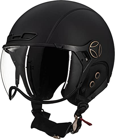 ILM cykelhjälm för kvinnor män vuxna cykel skidor snowboard hjälm med avtagbart visir öronskydd ASTM CPSC och CE Z102, matt svart, XL