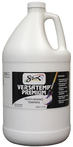 Sax - 16211 Versatemp Premium Heavy-Bodied Tempera Paint, White, 1 Gallon