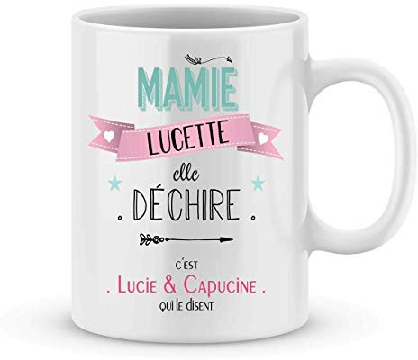 Cadeau mamie - Mug mamie à personnaliser avec votre prénom elle déchire - Cadeau personnalisé fête des grands-mères - idée cadeau fête des mamies - mug mamie personnalisé