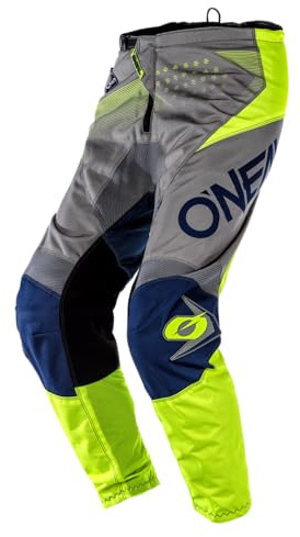 O'Neal | Pantalones de Motocross | MX Enduro Motocicleta | Piernas Preformadas, Protección y Plantillas de Estiramiento | Element Pants Factor | Adultos | Blanco Azul Rojo | Talla 28 (44)