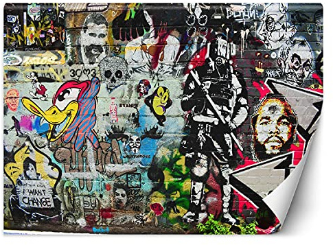 Feeby Fotomurales Arte Callejero Arte Urbano Muro 400x280 cm Multi Tejido No Tejido Papel Tapiz Fotográfico Decorativos Murales Dormitorio Oficina Hotel Spa La Ciudad Grafiti