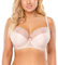 Vivisence Underwired Bra Lace Semi Padded Bra Half-Padded Cups Floral Lace Details Adjustable Straps Side Seam Boning Perfect for Elegant Gift, Powder Pink,36D