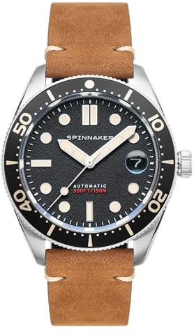 Spinnaker Mens 40mm Croft Mid Size Automatic Watch with Leather or Stainless Steel Srap SP-5100