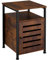 tectake Beistellschrank mit Ablage, Industrial Style, Nachtschrank aus Holz und Metall, 40,5 x 60,5 cm, für Schlafzimmer Wohnzimmer Büro, schwarzes Metallgestell (Industrial Dunkelbraun)