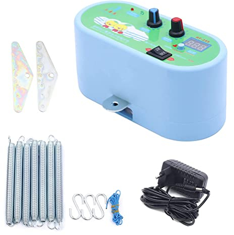 MSLing Hängende elektrische Wiegensteuerung, 8W Geräuscharm einstellbarem Elektrische Babyschaukel Babywippe Controller mit 7 Stück Feder bis zu 21 kg für Babywiege und Babyhängematte