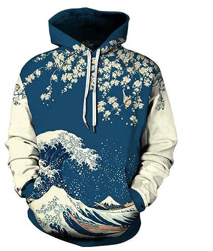 Oanviso Femme Casual Sweat à Capuche Pull Kawaii Sweat Shirt pour Printemps Automne Imprimé Couple Hoodie à Manches Longues Femme Mode Sweater Oversized A 6 XL
