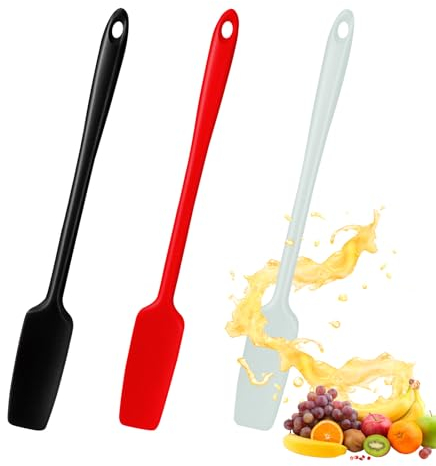 3 Stück Silikonspatel Backspatel Küchenschaber Silikonschaber Palettenmesser, Teigschaber Klein Silikon Spatel Butter Kuchen Creme Flexibler Spatel Silikon Küchenset zum Kochen, Backen, Mischen