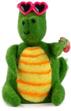 Eierwärmer Krokodil mit Brille, Filz, Handarbeit, von Baden, Höhe 10cm