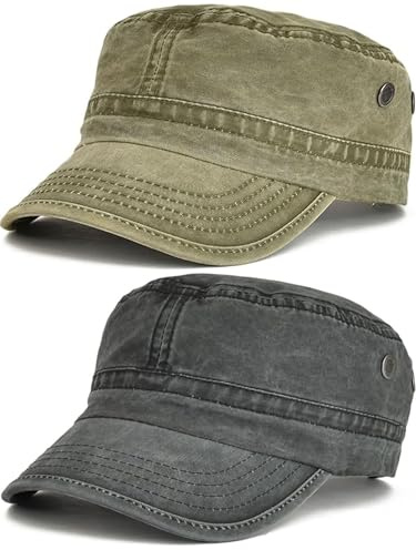 BABAHU Militärmütze, Gewaschene Baumwolle, einzigartiges Design