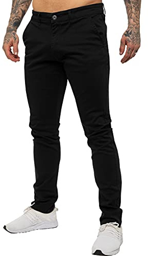 Pantalon Chino Jeans Stretch Coupe Ajustée Coton Homme avec Poches