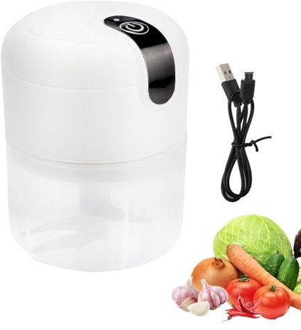 TNSLAND Picadora de cebolla eléctrica 250 ml, cortador USB, picadora de ajos y carne