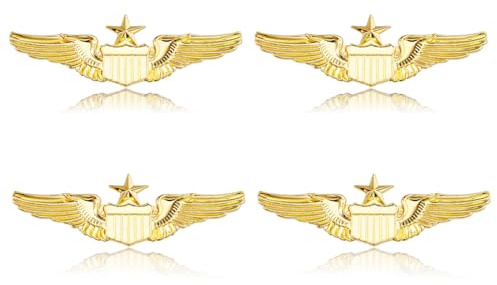 SUPERFINDINGS Spilla Pilota Ala Oro in Lega Metallo Air Force Distintivo per Cappello Camicia