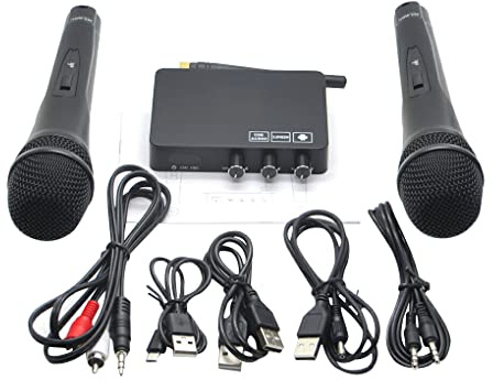 osiuujkw K2 Wireless Family Home Sing System Handheld Singing Machine USB Audio Sound Card PC Mixer Conference Wedding